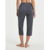 image:imagebaleaf Womens Capri Pants High Waisted Straight Leg Yoga Capris Leggings with Pockets Crop Workout 21 Summer PantsDark Gray