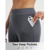 image:imagebaleaf Womens Capri Pants High Waisted Straight Leg Yoga Capris Leggings with Pockets Crop Workout 21 Summer PantsDark Gray