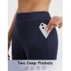 image:imagebaleaf Womens Capri Pants High Waisted Straight Leg Yoga Capris Leggings with Pockets Crop Workout 21 Summer PantsNavy Blue