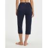 image:imagebaleaf Womens Capri Pants High Waisted Straight Leg Yoga Capris Leggings with Pockets Crop Workout 21 Summer PantsNavy Blue