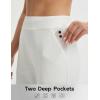 image:imagebaleaf Womens Capri Pants High Waisted Straight Leg Yoga Capris Leggings with Pockets Crop Workout 21 Summer PantsStar White
