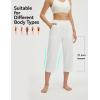 image:imagebaleaf Womens Capri Pants High Waisted Straight Leg Yoga Capris Leggings with Pockets Crop Workout 21 Summer PantsStar White