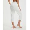 image:imagebaleaf Womens Capri Pants High Waisted Straight Leg Yoga Capris Leggings with Pockets Crop Workout 21 Summer PantsStar White