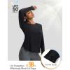 image:imagebaleaf Womens Long Sleeve Workout Tops Atheltic Cooling Shirts UPF 50 Soft Quick Dry Lightweight Running Gym Outdoor HikingBlack