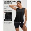 image:imagebaleaf Womens Sleeveless Athletic Tops Workout Tank Tops Running UPF 50 Breathable Lightweight Tennis Dry Loose FitBlack