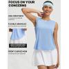 image:imagebaleaf Womens Sleeveless Athletic Tops Workout Tank Tops Running UPF 50 Breathable Lightweight Tennis Dry Loose FitLight Blue