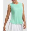 image:imagebaleaf Womens Sleeveless Athletic Tops Workout Tank Tops Running UPF 50 Breathable Lightweight Tennis Dry Loose FitLight Green