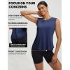 image:imagebaleaf Womens Sleeveless Athletic Tops Workout Tank Tops Running UPF 50 Breathable Lightweight Tennis Dry Loose FitNavy Blue