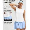 image:imagebaleaf Womens Sleeveless Athletic Tops Workout Tank Tops Running UPF 50 Breathable Lightweight Tennis Dry Loose FitWhite