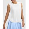 image:imagebaleaf Womens Sleeveless Athletic Tops Workout Tank Tops Running UPF 50 Breathable Lightweight Tennis Dry Loose FitWhite