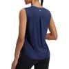 image:imagebaleaf Womens Sleeveless Athletic Tops Workout Tank Tops Running UPF 50 Breathable Lightweight Tennis Dry Loose FitNavy Blue