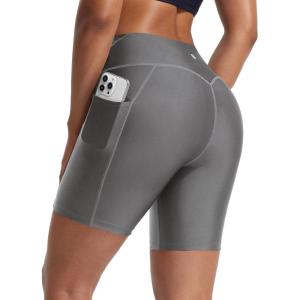 image:imageBALEAF Womens 6 High Waisted Swim Shorts UPF 50 Tummy Control Board Shorts with Liner and PocketsDark Gray