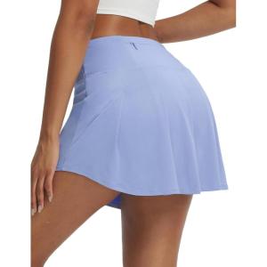 image:imagebaleaf 14 Pleated Tennis Skirt for Women Golf Skorts with Shorts Pockets High Waisted Athletic Workout Running SkirtsLight Blue