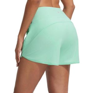 image:imagebaleaf Womens 4 High Waisted Swim Board Shorts Quick Dry UPF50 with Zipper PocketsLight Green