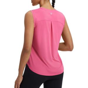 image:imagebaleaf Womens Sleeveless Athletic Tops Workout Tank Tops Running UPF 50 Breathable Lightweight Tennis Dry Loose FitPink