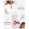 image:imagebaleaf Half Zip UPF50 Rash Guard for Women Long Sleeve Sun Protection Swim Shirts Quick Dry Swimsuits Top with Thumb HoleStar White