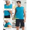 image:imagebaleaf Mens Sleeveless Shirts Gym Workout Tank Tops Swim Muscle T Shirt Quick Dry Sun Protection UPF 50 Athletic SportAqua Blue