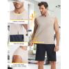 image:imagebaleaf Mens Sleeveless Shirts Gym Workout Tank Tops Swim Muscle T Shirt Quick Dry Sun Protection UPF 50 Athletic SportLight Brown