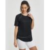 image:imagebaleaf Womens Sun Protection Shirts Shorts Sleeve UPF 50 Moisture Wicking Quick Dry Workout Top for Hiking Running SummerBlack
