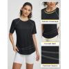 image:imagebaleaf Womens Sun Protection Shirts Shorts Sleeve UPF 50 Moisture Wicking Quick Dry Workout Top for Hiking Running SummerBlack