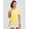 image:imagebaleaf Womens Sun Protection Shirts Shorts Sleeve UPF 50 Moisture Wicking Quick Dry Workout Top for Hiking Running SummerYellow