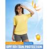 image:imagebaleaf Womens Sun Protection Shirts Shorts Sleeve UPF 50 Moisture Wicking Quick Dry Workout Top for Hiking Running SummerYellow