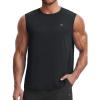 image:imagebaleaf Mens Sleeveless Shirts Gym Workout Tank Tops Swim Muscle T Shirt Quick Dry Sun Protection UPF 50 Athletic SportBlack