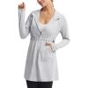 image:imagebaleaf Womens Sun Protection Long Jacket UPF 50 Hoodie Lightweight UV Rash Guard Cooling Cover Up SPF Swim Beach AthleticLight Gray
