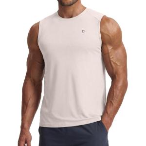 image:imagebaleaf Mens Sleeveless Shirts Gym Workout Tank Tops Swim Muscle T Shirt Quick Dry Sun Protection UPF 50 Athletic SportLight Brown