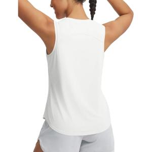 image:imagebaleaf Womens Cooling Workout Tank Tops Quick Dry Loose Fit Athletic Tops Sleeveless Shirts UPF50 Lightweight Running GymWhite