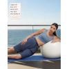 image:imagebaleaf Womens 12 Bermuda Long Shorts with Pockets High Waisted Stretch Knee Length Athletic Yoga ShortsHeather Navy Blue