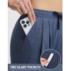 image:imagebaleaf Womens 12 Bermuda Long Shorts with Pockets High Waisted Stretch Knee Length Athletic Yoga ShortsHeather Navy Blue