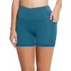 image:imagebaleaf Womens 8 5 3 Biker Shorts High Waist Yoga Workout Gym Running Volleyball Spandex Shorts with PocketsBlueclassic