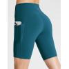 image:imagebaleaf Womens 8 5 3 Biker Shorts High Waist Yoga Workout Gym Running Volleyball Spandex Shorts with PocketsBlueclassic