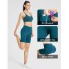image:imagebaleaf Womens 8 5 3 Biker Shorts High Waist Yoga Workout Gym Running Volleyball Spandex Shorts with PocketsBlueclassic