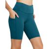 image:imagebaleaf Womens 8 5 3 Biker Shorts High Waist Yoga Workout Gym Running Volleyball Spandex Shorts with PocketsBlueclassic