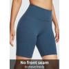 image:imagebaleaf Womens 8 5 3 Biker Shorts High Waist Yoga Workout Gym Running Volleyball Spandex Shorts with PocketsNavy Bluesofter