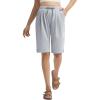 image:imagebaleaf Womens 12 Bermuda Long Shorts with Pockets High Waisted Stretch Knee Length Athletic Yoga ShortsHeather Light Gray