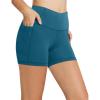 image:imagebaleaf Womens 8 5 3 Biker Shorts High Waist Yoga Workout Gym Running Volleyball Spandex Shorts with PocketsBlueclassic