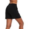 image:imagebaleaf Womens 5 Cotton Lounge Shorts Sweat Athletic with Pockets High Waist Summer CasualBlack