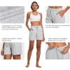 image:imagebaleaf Womens 5 Cotton Lounge Shorts Sweat Athletic with Pockets High Waist Summer CasualLight Gray