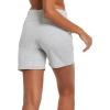 image:imagebaleaf Womens 5 Cotton Lounge Shorts Sweat Athletic with Pockets High Waist Summer CasualLight Gray