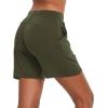 image:imagebaleaf Womens 5 Cotton Lounge Shorts Sweat Athletic with Pockets High Waist Summer CasualOlive