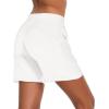 image:imagebaleaf Womens 5 Cotton Lounge Shorts Sweat Athletic with Pockets High Waist Summer CasualWhite