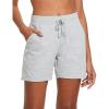 image:imagebaleaf Womens 5 Cotton Lounge Shorts Sweat Athletic with Pockets High Waist Summer CasualLight Gray