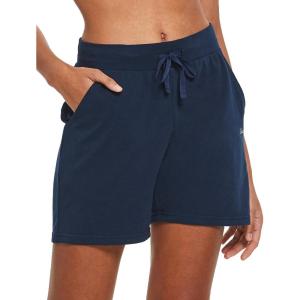 image:imagebaleaf Womens 5 Cotton Lounge Shorts Sweat Athletic with Pockets High Waist Summer CasualNavy Blue