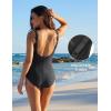 image:imagebaleaf High Neck One Piece Swimsuit Women Tummy Control Ruched Bathing Suit Swimwear with Adjustable StrapsBlack