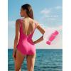image:imagebaleaf High Neck One Piece Swimsuit Women Tummy Control Ruched Bathing Suit Swimwear with Adjustable StrapsPink