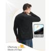 image:imagebaleaf Mens Long Sleeve Sun Shirts with Pocket 14 Zip Hiking Running Quick Dry Lightweight Rash Guard UV Outdoor ShirtBlack
