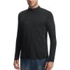 image:imagebaleaf Mens Long Sleeve Sun Shirts with Pocket 14 Zip Hiking Running Quick Dry Lightweight Rash Guard UV Outdoor ShirtBlack